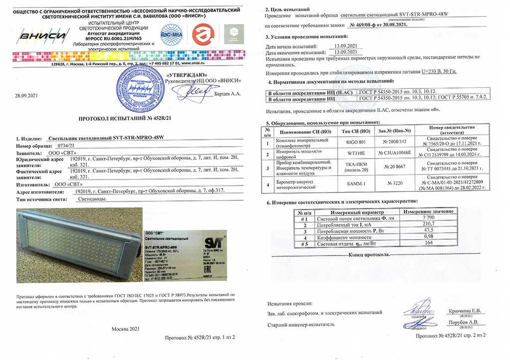 Светодиодный светильник 48 Вт. SVT-STR-MPRO-48W