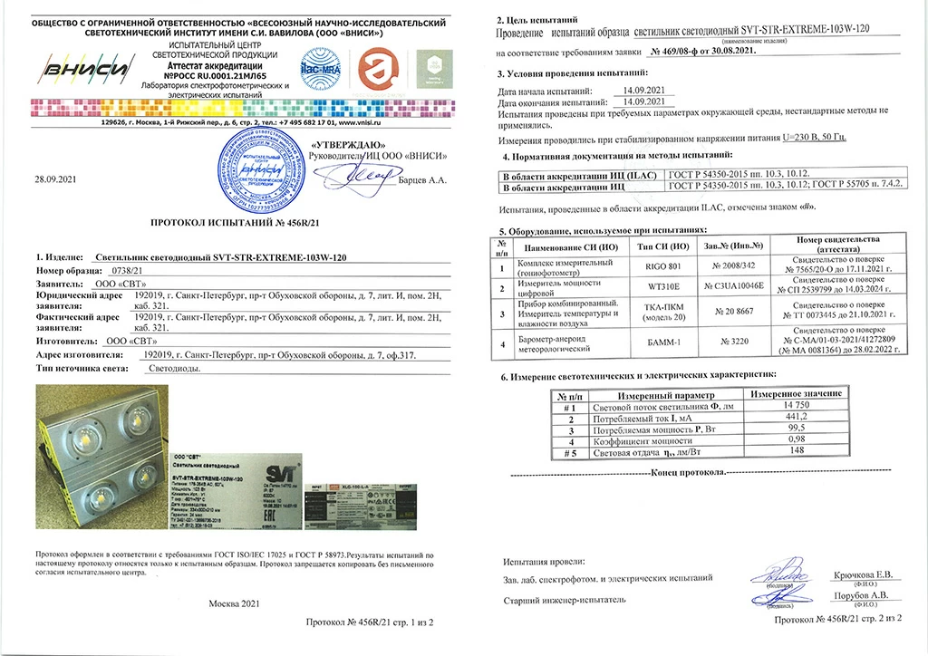 Уличный светодиодный светильник 103 Вт. 60 EXTREME SVT-STR-EXTREME-103W-60