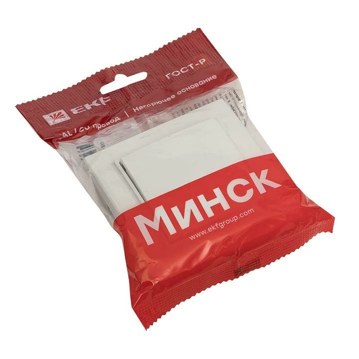 Выключатель 1-кл. СП Минск 10А IP20 бел. Basic EKF ERV10-021-10